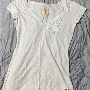 Hollister Medium Women’s White Bow Shirt